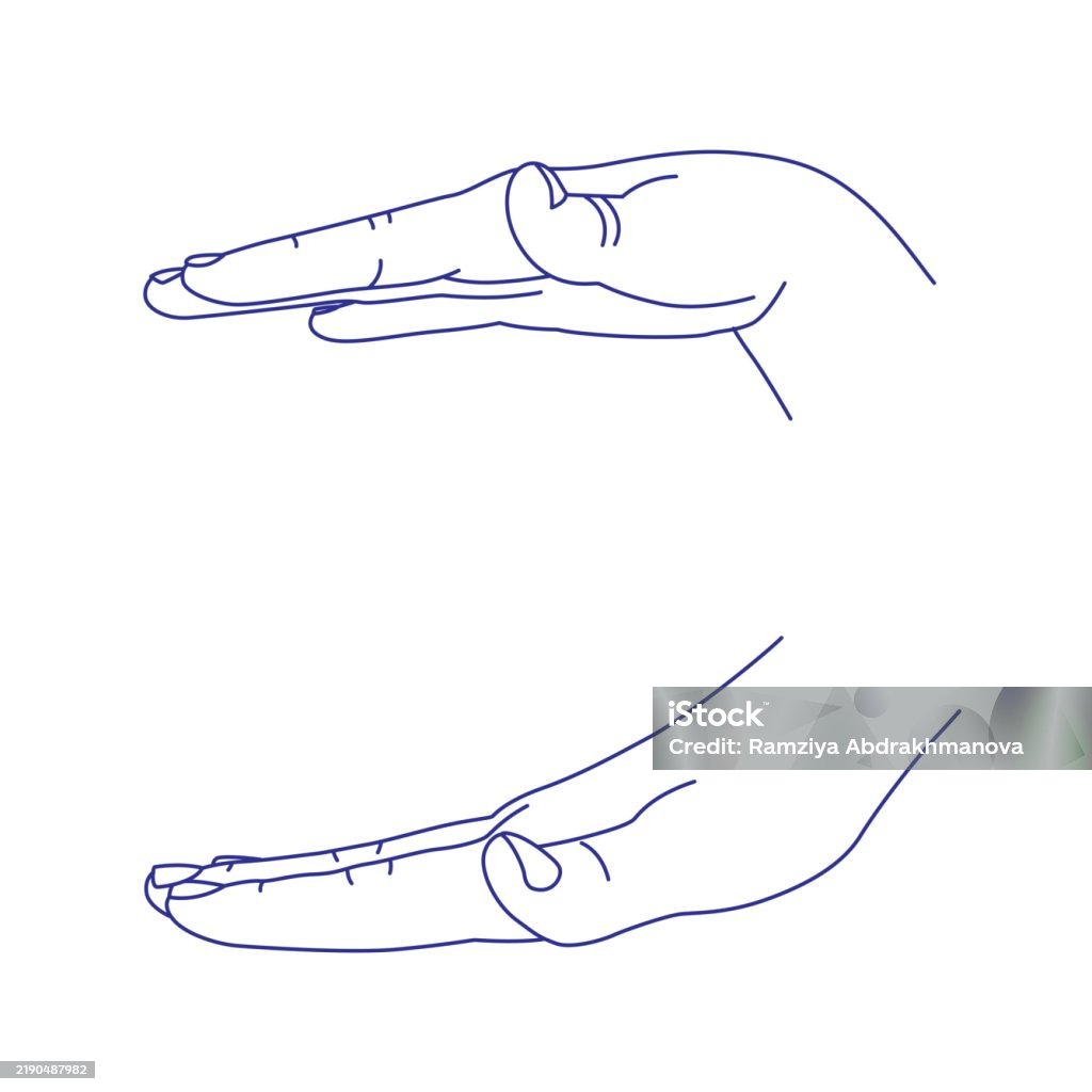 Wordle Finger Sign Hand Gesture Sign Language Contour Vector Illustration Index Middle ...