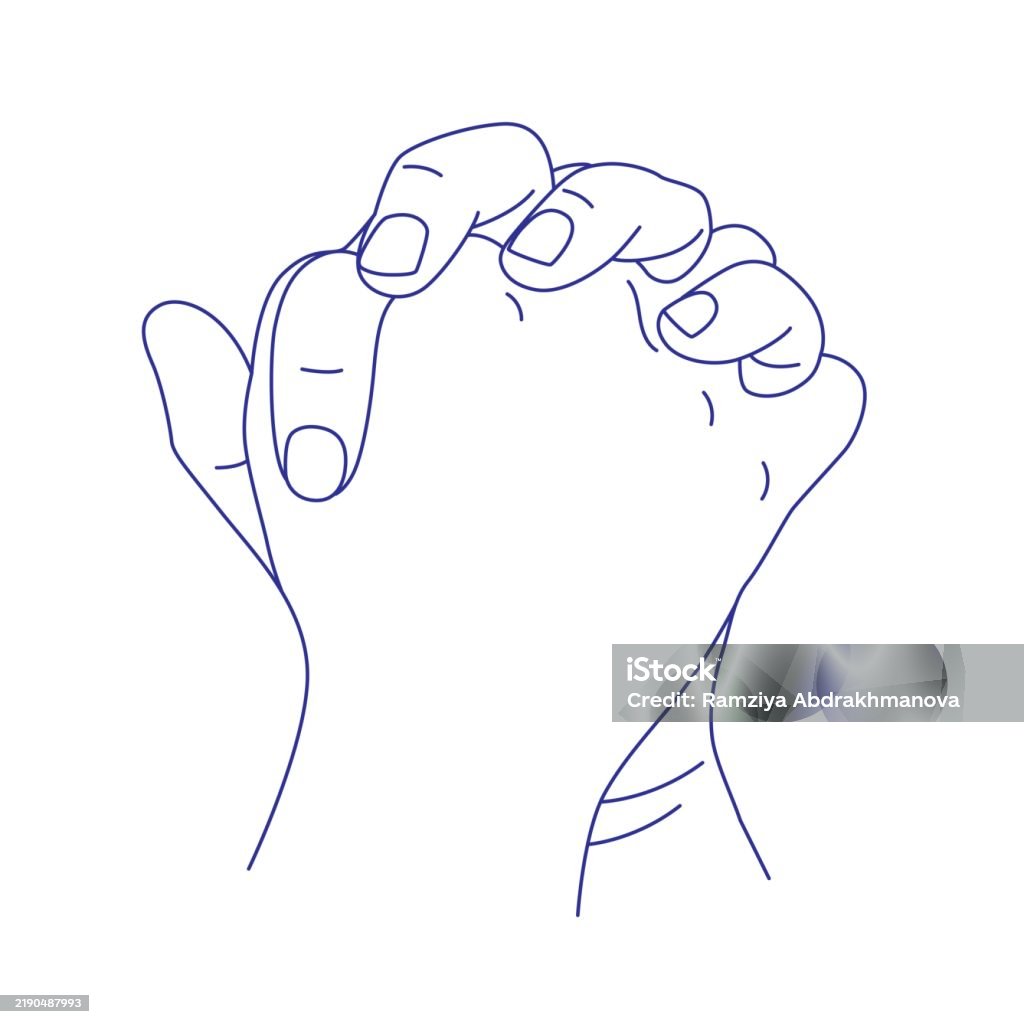 Wordle Finger Sign Hand Gesture Sign Language Contour Vector Illustration Index Middle ...