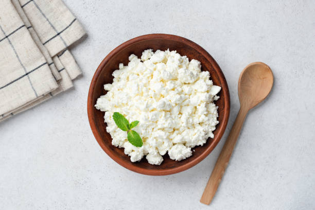 istock Fresh farmers cheese or cottage cheese Tvorog 2190488316