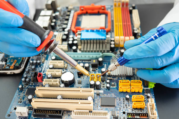 Repairing and upgrade Samsung mobile phone, electronic, computer hardware and technology concept.