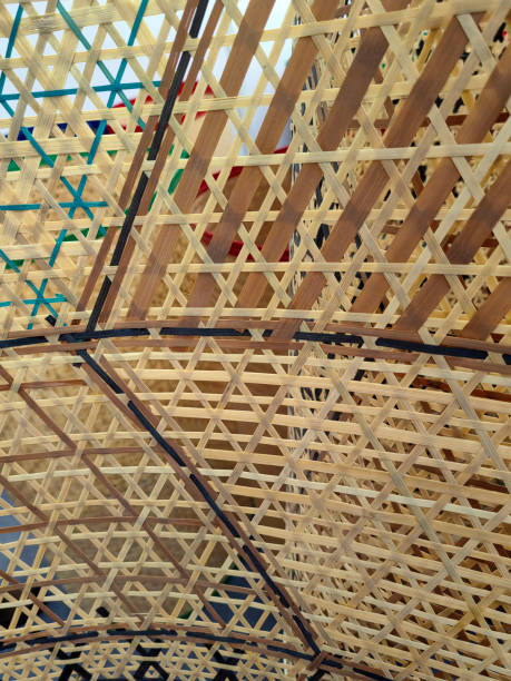 istock Patterns of woven bamboo. Close up patterns of woven handmade decoration for home interior. 2190491812