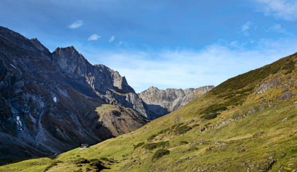 istock Peaceful Alpine Valley Surrounded by Mountains 2190495119
