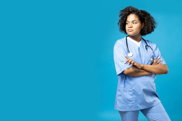 istock A young African American woman in a doctor's uniform 2190495638