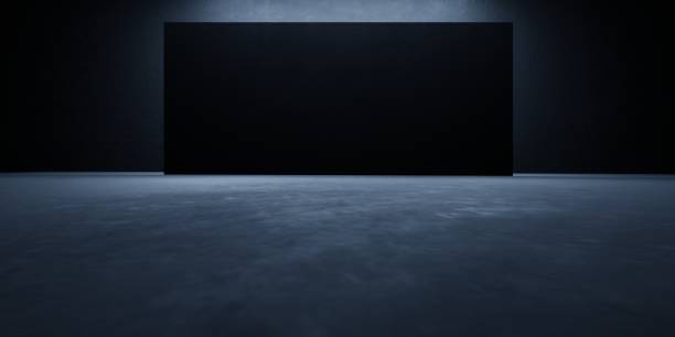 istock 3d rendering of black abstract architecture modern dark background. Dystopia concept. Scene for advertising design, showroom, technology, future, sport, game, innovation, garage. Sci Fi Illustration 2190497900