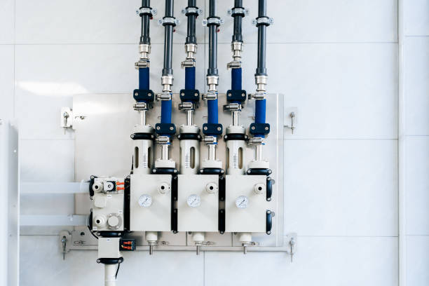 Industrial equipment control panel of pure water plant.