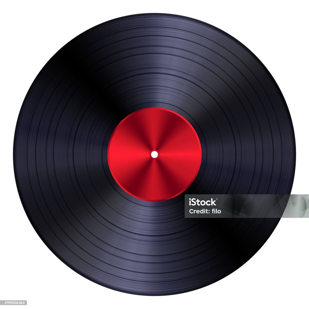 Record Rectangular Red Red Vinyl Record Design Element Stock Illustration - Download Image Now ...