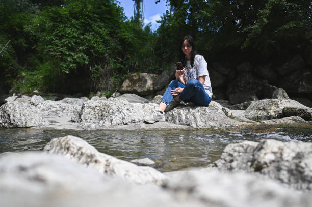 istock Woman relaxing in nature. 2190514297