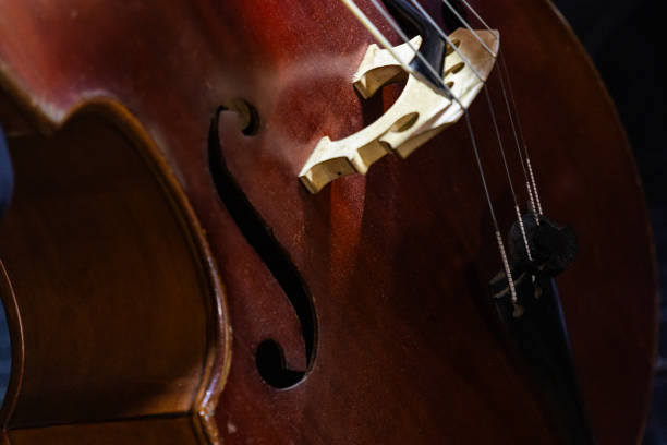 istock Closeup of violoncello on stage 2190518089