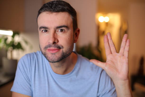 istock Man wishing to live long and prosper 2190521665