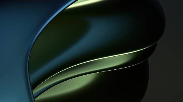 istock An elegant and modern 3D rendering of an abstract background that expresses the artistic quality of twisted dark chrome metal plates with a contemporary artistic curve. 2190525902