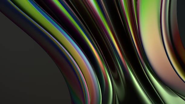 istock An abstract background expressed through a twisted dark atmosphere of chrome curves on a metal plate, showcasing delicate contemporary art in an elegant and modern 3D rendering. 2190530519