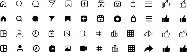 Social media generic reaction icons set. Social media dating icons. Notification Reaction Design for web and mobile app. Social media generic reaction icons set. Social media dating icons. Notification Reaction Design for web and mobile app instagram-logo-icon stock illustrations