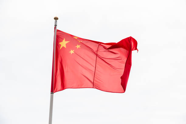 istock Chinese flag flying in the wind. 2190532736