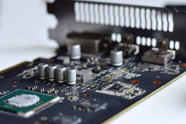 istock ICs on the motherboard, capacitors, various devices on the motherboard 2190532981