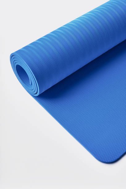 istock Yoga mat rolled up in roll on white background 2190535405