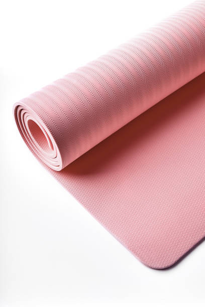 istock Yoga mat rolled up in roll on white background 2190535589