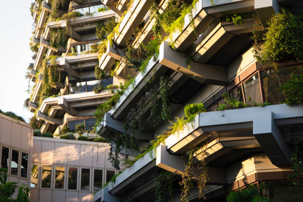istock Building with vertical garden and green roof 2190536989