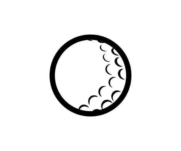 Vector Golf Ball icon. Silhouette of a golf ball vector design and illustration.