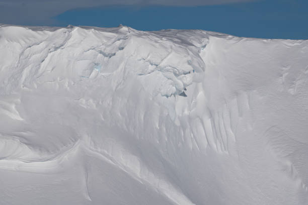 Endless snow. Snow in Antarctica. Winter snow background. Texture. Snowdrift.