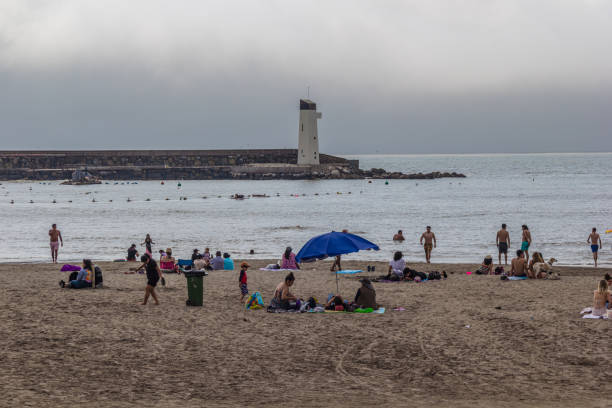 Barranco District, Lima, Peru - December 13, 2024: Lighthouse at Los Yuyos Beach