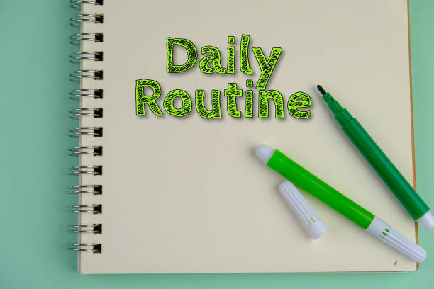 istock text of Daily Routine om green theme 2190548820