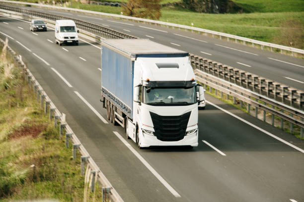 istock Semi truck on a highway 2190549751