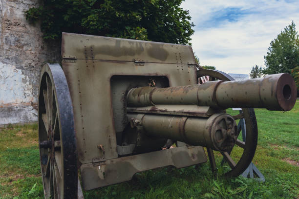 istock Antique military cannon displayed outdoors 2190552201