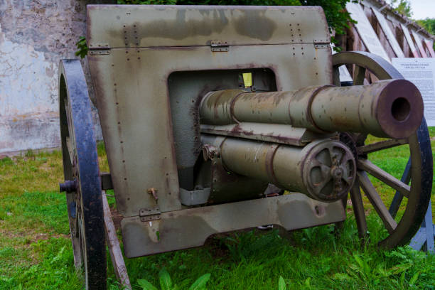 istock Antique military cannon displayed outdoors 2190552211