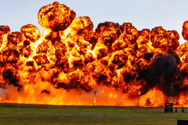 istock Big Explosive Wall of Fire Explosion Fire Details 2190552867