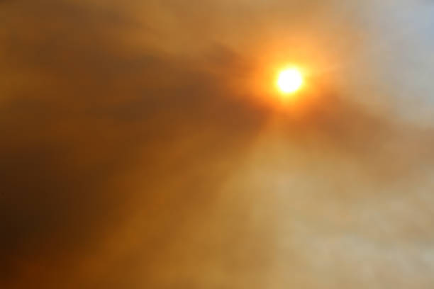 RED SUNLIGHT - COVERED BY FIRE SMOKE AROUND THE PORTUGAL