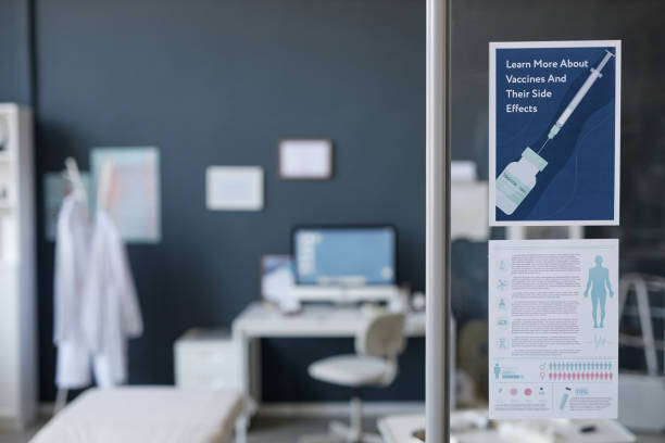 istock Vaccine Information Poster on Glass Wall 2190554540