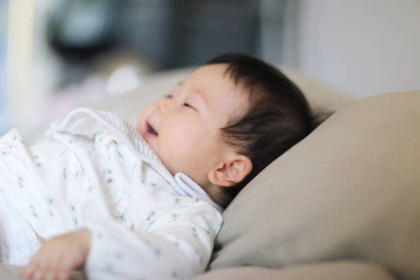 Laughing Caucasian baby girl