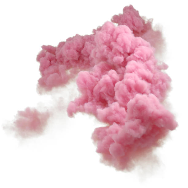 istock Cut out tranquility pink pastel clouds on white backgrounds 3d illustrations 2190564192