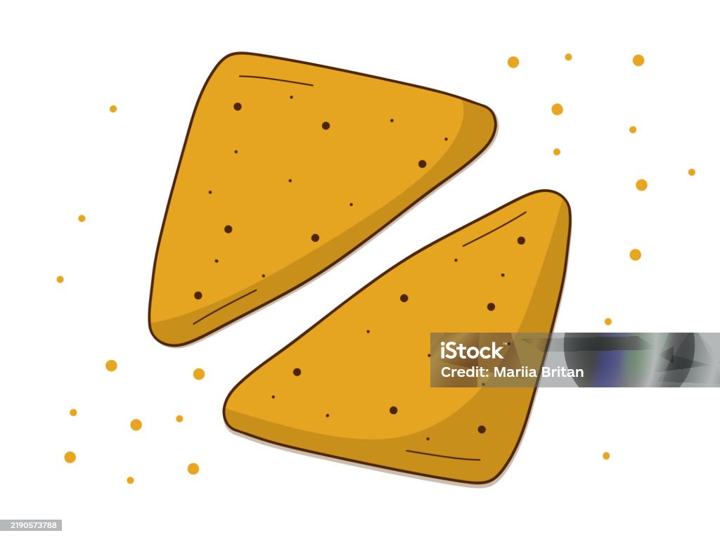 Triangular Snack Image Two Triangular Potato Snacks With A Crispy Texture Stock Illustration ...