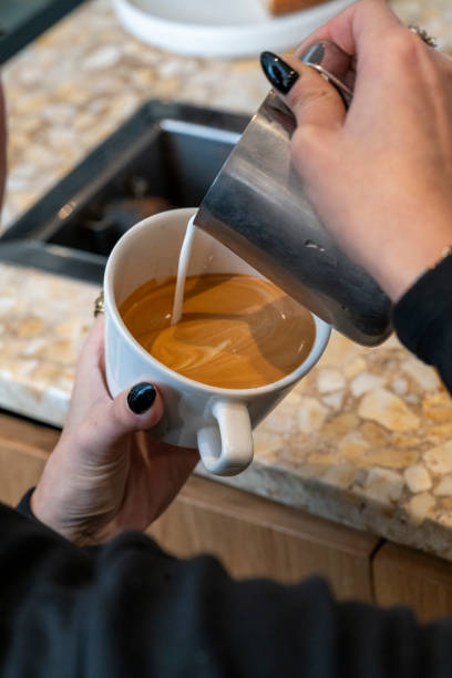 istock Barista make coffee cup latte art 2190578660