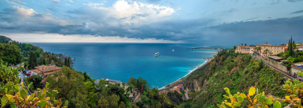 istock Panoramic sea view from the historic town of Taormina, Sicily, Italy 2190579708