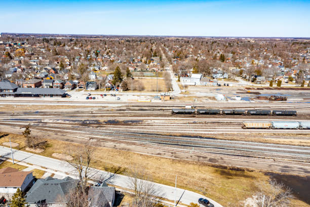 istock Railway Track and Train Station, Stratford, Canada 2190586668