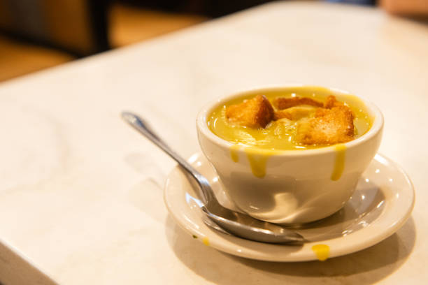 istock Cup of Split Pea Soup in an American Diner 2190588000