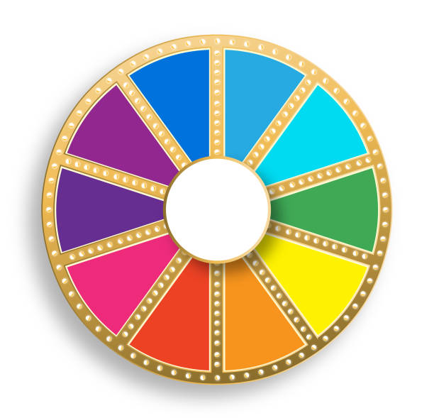 istock Colorful Gambling and lottery betting Spinning wheel on white background 2190594226