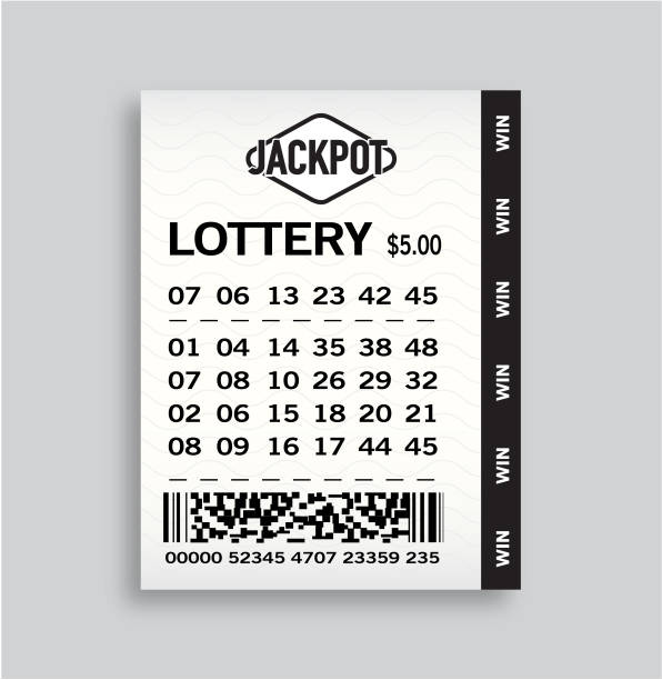 ilustraciones, imágenes clip art, dibujos animados e iconos de stock de plantilla de boleto de lotería con números - artículos de lotería