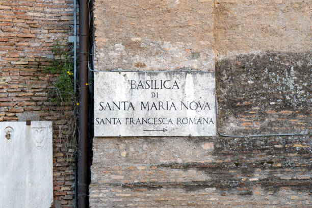 istock Basilica di Santa Francesca Romana sign, Rome 2190602343