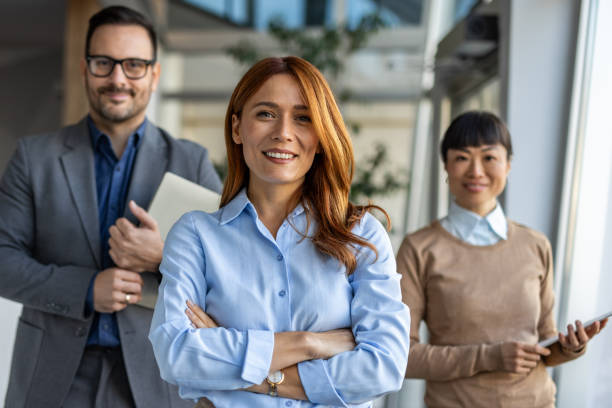 istock Business leaders from different cultures in office environment 2190605337