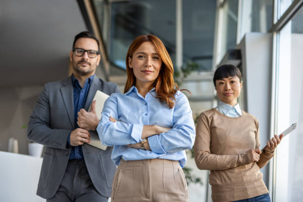 istock Business leaders from different cultures in office environment 2190605341