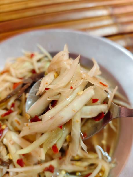 istock Spicy Papaya Salad with Salted Crab and Fermented fish (SOMTUM) 2190614283