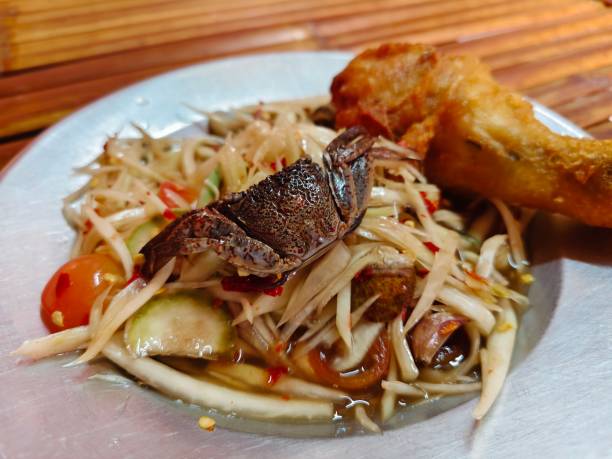 istock Spicy Papaya Salad with Salted Crab and Fermented fish (SOMTUM) 2190614296