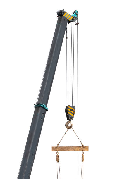 istock crane steel hook with cable isolated on white,Industrial equipment or tools. 2190618517