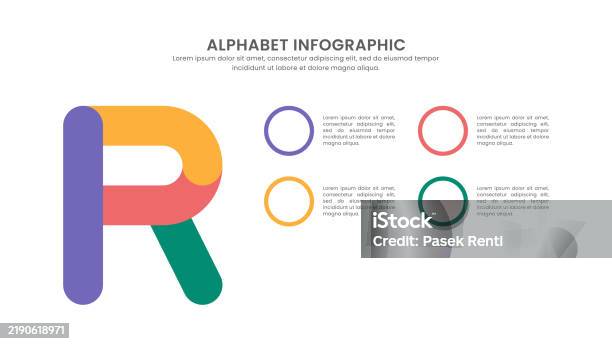 Huruf R Gamtek Infografis Huruf R Modern Dengan 4 Opsi Infografis Alfabet Ilustrasi ...