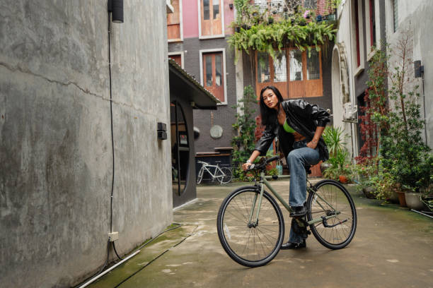 istock Urban female cyclist 2190620048