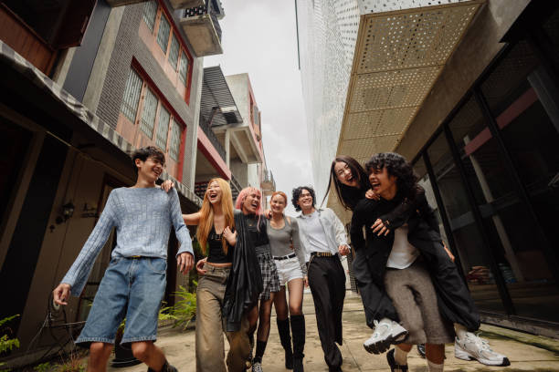 istock Joyful friends in the city 2190620086
