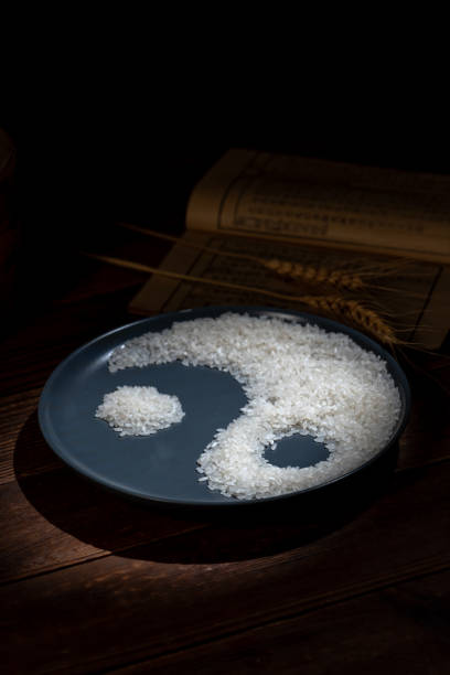 Heart shaped rice on the plate